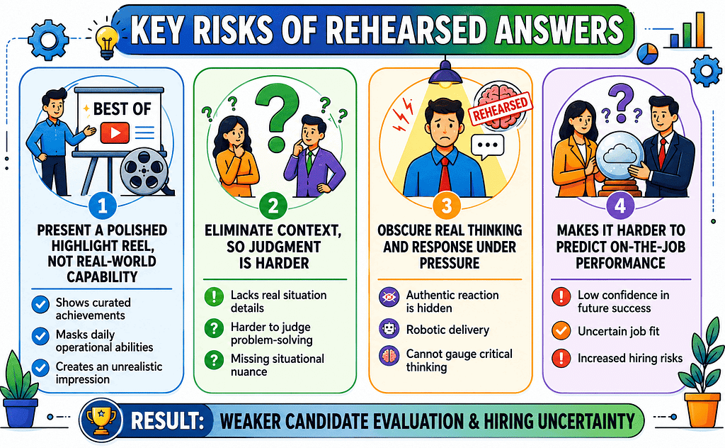honest vs rehearsed interview answers: key risks of rehearsed answers for candidate evaluation