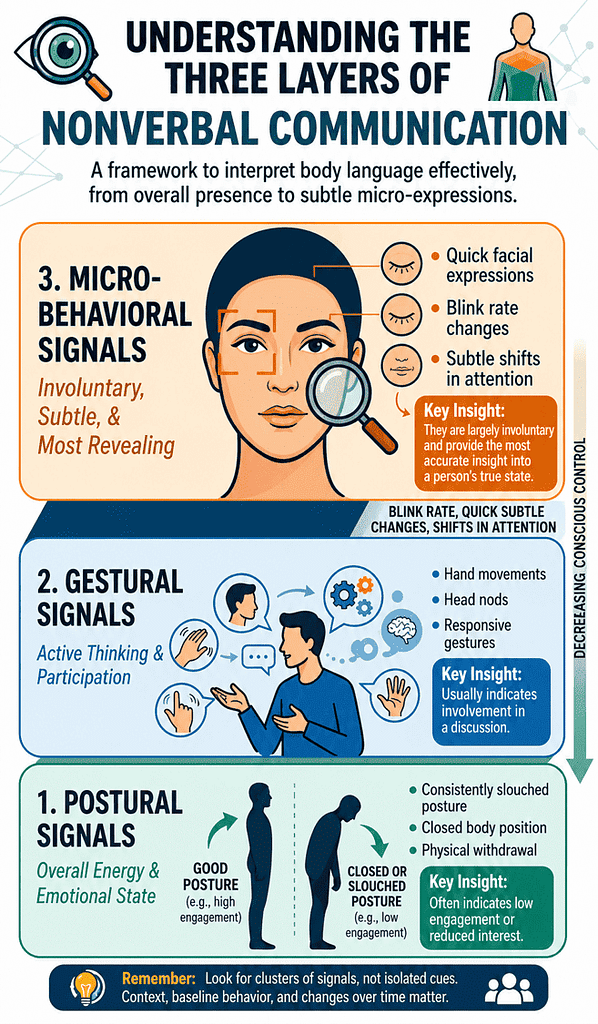 Body Language Signals: Understanding the Three Layers of Nonverbal Communication